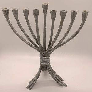 Silver tone Metal TREE OF LIFE MENORAH